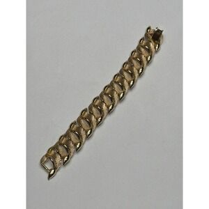 Signed Lisner Gold Tone Textured Woven Link‎ Bracelet Vintage Fashion Jewelry